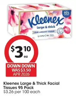 Coles Kleenex Large & Thick Facial Tissues offer