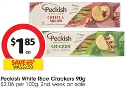 Coles Peckish White Rice Crackers offer