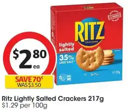 Coles Ritz Lightly Salted Crackers offer