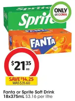 Coles Fanta or Sprite Soft Drink offer