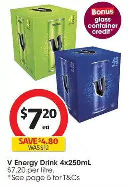 Coles V Energy Drink offer
