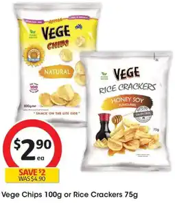 Coles Vege Chips or Rice Crackers offer
