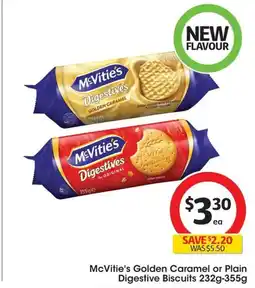 Coles McVitie's Golden Caramel or Plain Digestive Biscuits offer