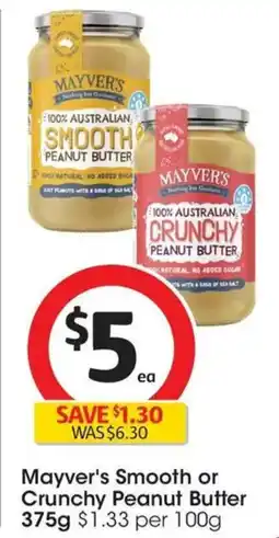 Coles Mayver's Smooth or Crunchy Peanut Butter offer