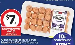 Coles Coles Australian Beef & Pork Meatballs offer