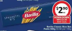 Coles Barilla Classic Blue Box Pasta offer