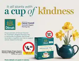 Coles Dilmah Single Origin Ceylon Premium Tea Bags offer
