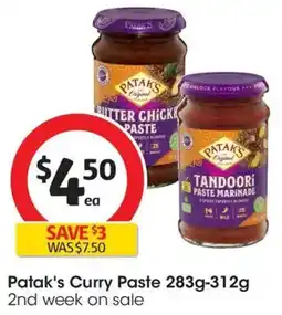 Coles Patak's Curry Paste offer