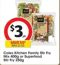 Coles Coles Kitchen Family Stir Fry Mix or Superfood Stir Fry offer
