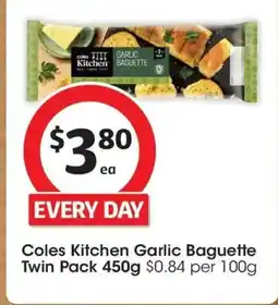 Coles Coles Kitchen Garlic Baguette Twin Pack offer
