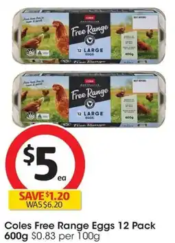 Coles Coles Free Range Eggs offer