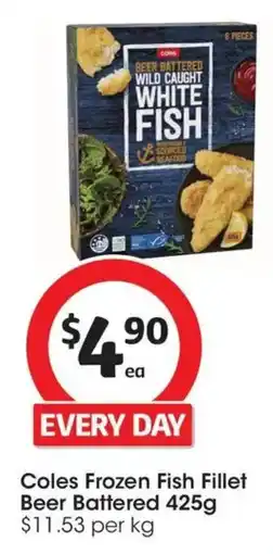 Coles Coles Frozen Fish Fillet Beer Battered offer