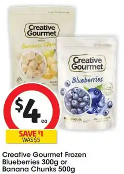 Coles Creative Gourmet Frozen Blueberries or Banana Chunks offer