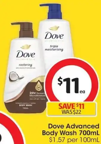 Coles Dove Advanced Body Wash offer
