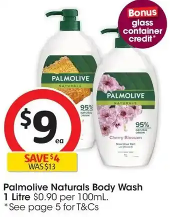 Coles Palmolive Naturals Body Wash offer