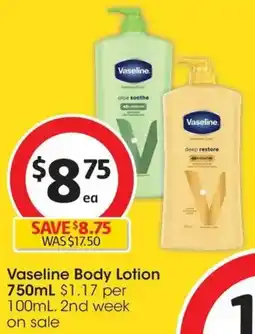 Coles Vaseline Body Lotion offer