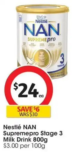 Coles Nestlé NAN Supremepro Stage 3 Milk Drink offer