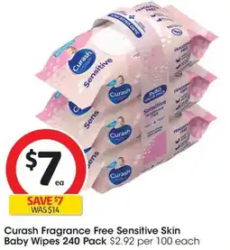Coles Curash Fragrance Free Sensitive Skin Baby Wipes offer