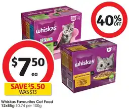 Coles Whiskas Favourites Cat Food offer
