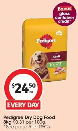 Coles Pedigree Dry Dog Food offer