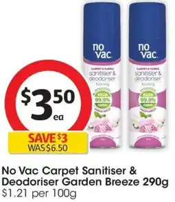 Coles No Vac Carpet Sanitiser & Deodoriser Garden Breeze offer