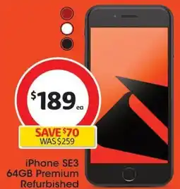 Coles iPhone SE3 64GB Premium Refurbished offer