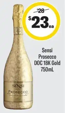 Coles Sensi Prosecco DOC 18K Gold offer