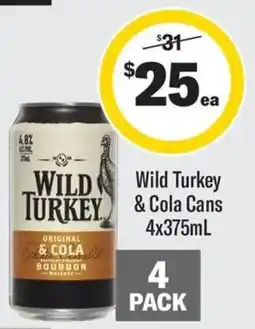 Coles Wild Turkey & Cola Cans offer