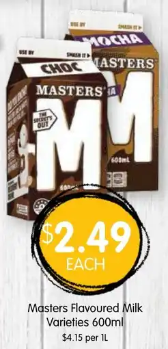 Spudshed Masters Flavoured Milk Varieties offer