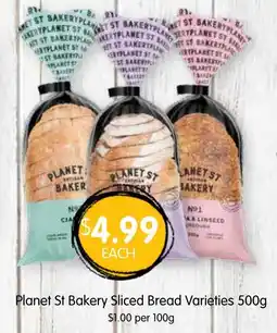 Spudshed Planet St Bakery Sliced Bread Varieties offer