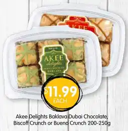 Spudshed Akee Delights Baklava Dubai Chocolate Biscoff Crunch or Bueno Crunch offer