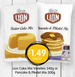 Spudshed Lion Cake Mix Varieties or Pancake & Pikelet Mix offer