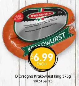 Spudshed D Orsogna Krakowurst Ring offer