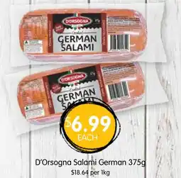 Spudshed D Orsogna Salami German offer