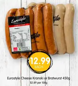 Spudshed Eurostyle Cheese Kranski or Bratwurst offer