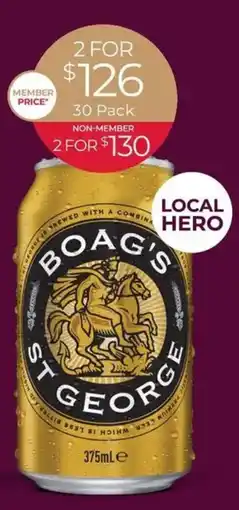 Porters Boag's St George Block Cans offer