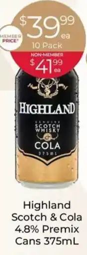 Porters Highland Scotch & Cola 4.8% Premix Cans offer