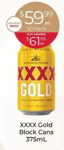 Porters XXXX Gold Block Cans offer