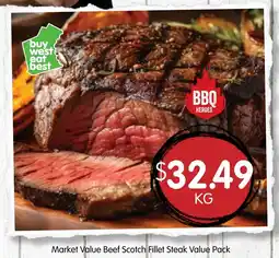 Spudshed Market Value Beef Scotch Fillet Steak Value Pack offer