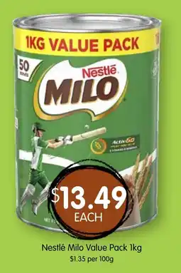 Spudshed Nestlé Milo Value Pack offer