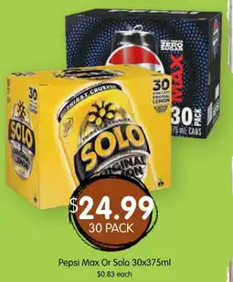 Spudshed Pepsi Max Or Solo offer