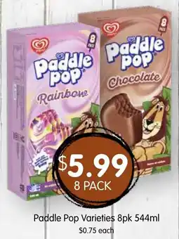Spudshed Paddle Pop Varieties offer