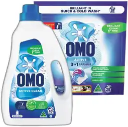 IGA Omo laundry capsules liquid or powder offer
