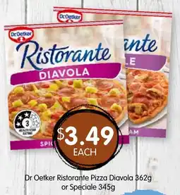 Spudshed Dr Oetker Ristorante Pizza Diavola or Speciale offer
