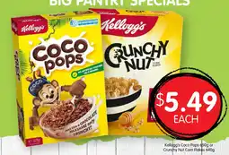 Spudshed Kelloggs Coco Pops or Crunchy Nut Corn Flakes offer