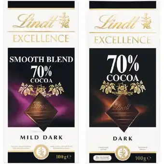 Woolworths Lindt Excellence or Lindor Blocks 100g – Excludes 90%, 95% and No Sugar Varieties offer