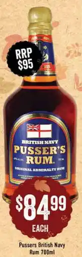 Spudshed Pussers British Navy Rum offer
