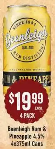 Spudshed Beenleigh Rum & Pineapple 4.5% Cans offer