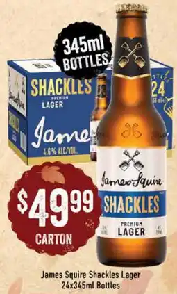 Spudshed James Squire Shackles Lager Bottles offer