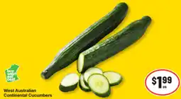IGA West Australian Continental Cucumbers offer